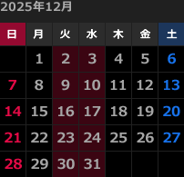 来月のカレンダー